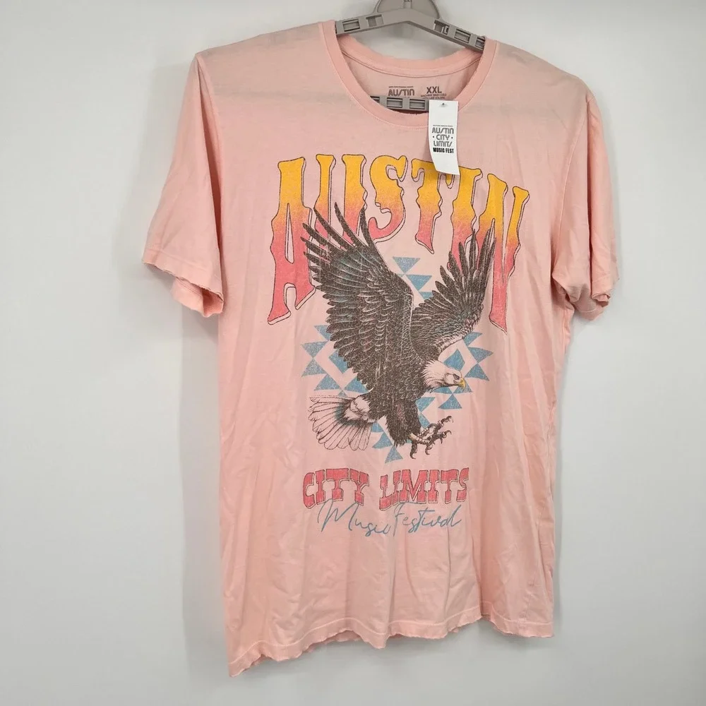 Austin City Limits 2024 Music Festival Lineup T-Shirt Pink‎ Eagle XXL NWT